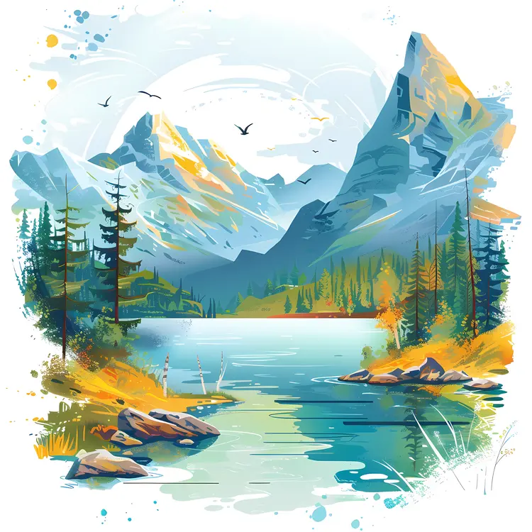 Beautiful Mountain Lake Scenery