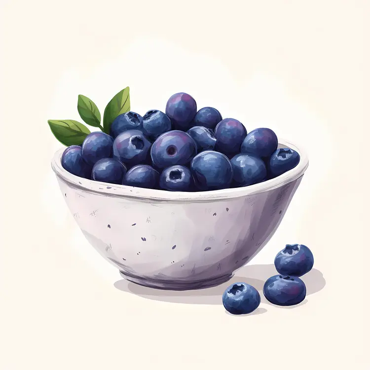 Blueberries in a Speckled Bowl