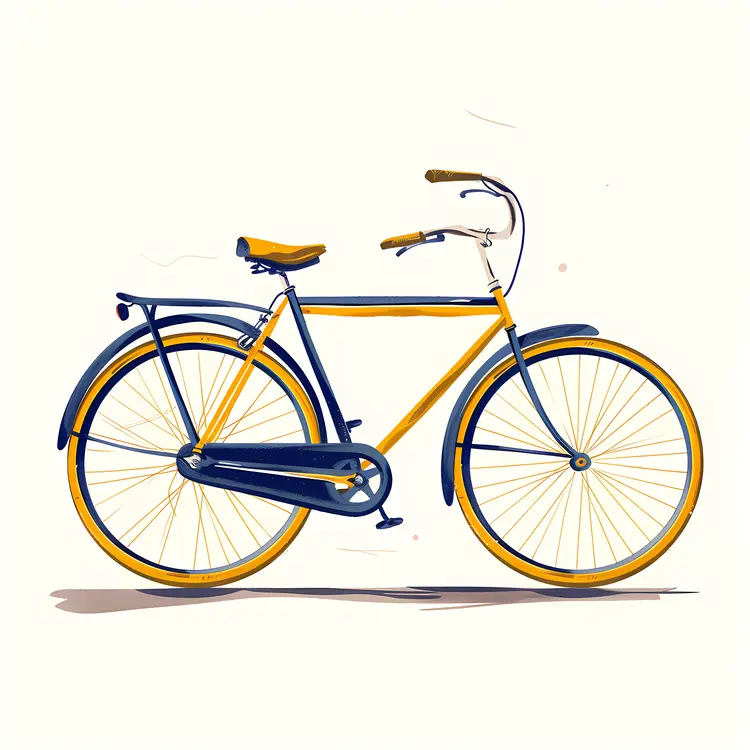 Yellow and Blue Bicycle Illustration