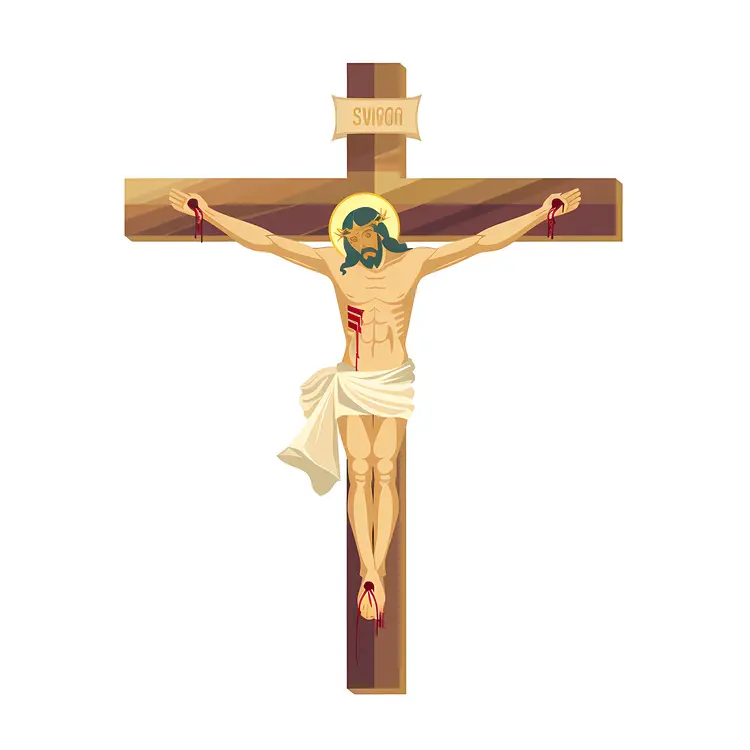 Simple Crucifix with Jesus Illustration