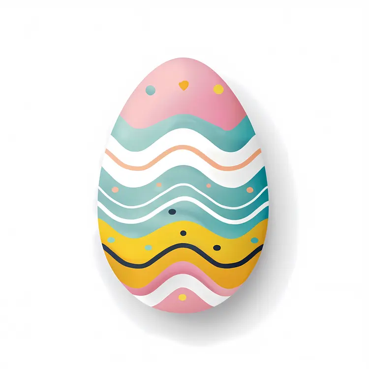 Colorful Wavy Patterned Easter Egg