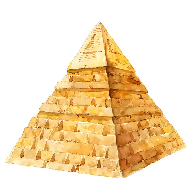 Golden Pyramid with Detailed Bricks