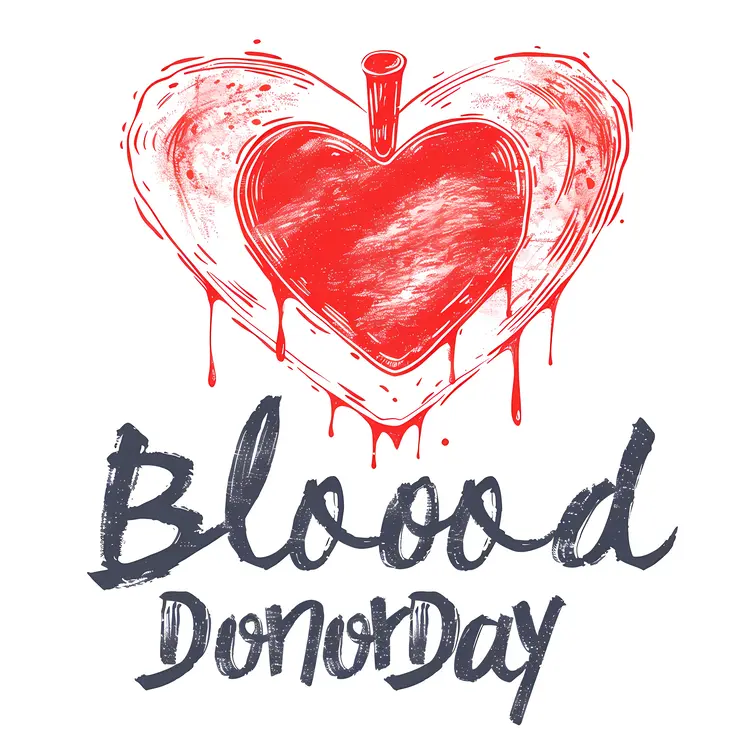 Blood Donor Day Heart with Text