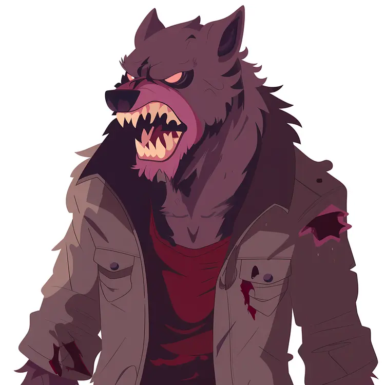 Fierce Werewolf in Tattered Clothes