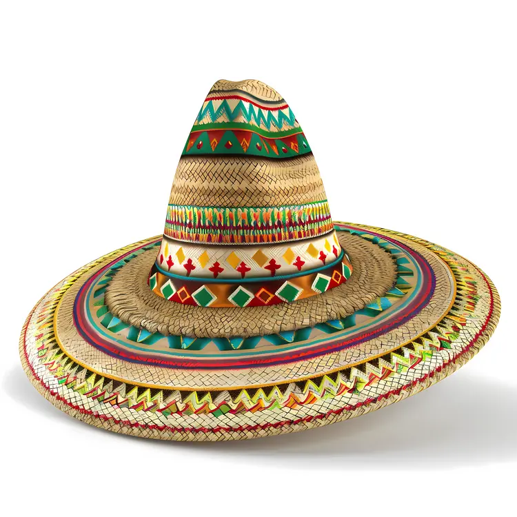 Patterned Mexican Sombrero