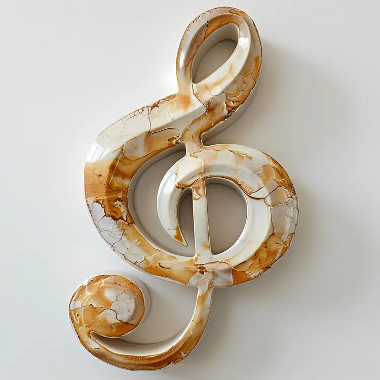 Elegant Marble Treble Clef Art