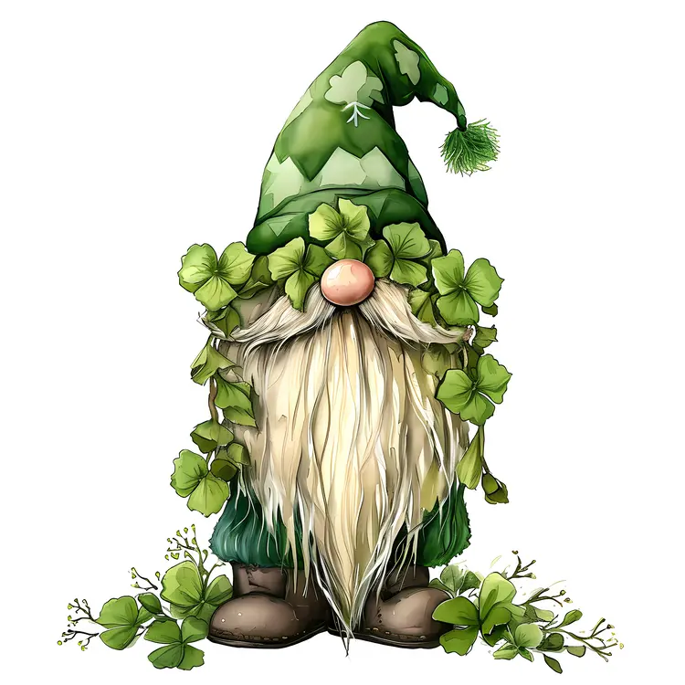 Green Gnome with Clover Hat