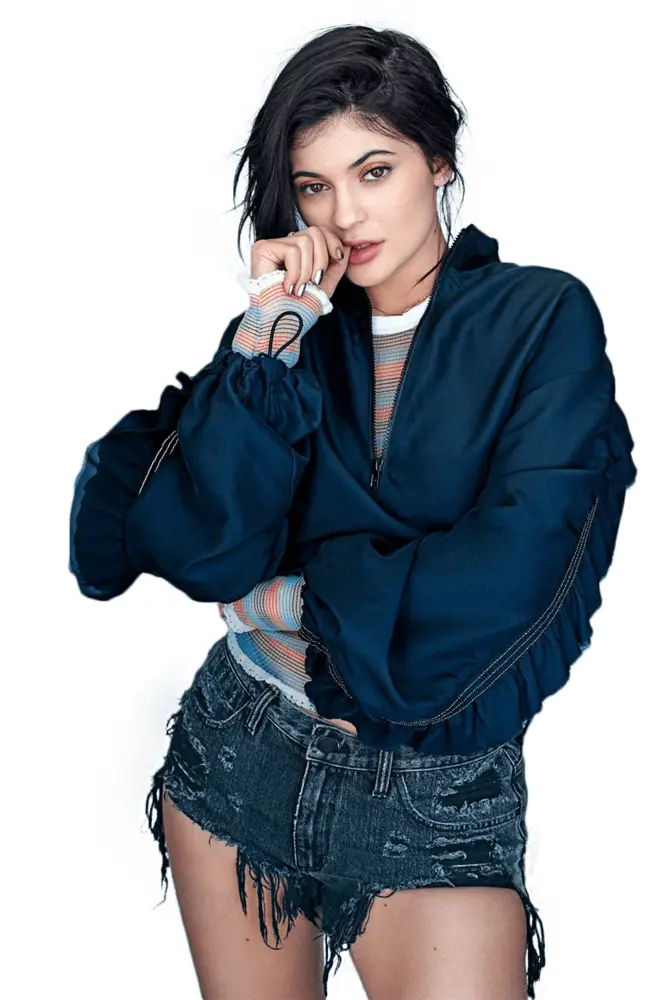 Casual Woman in Denim Shorts and Jacket