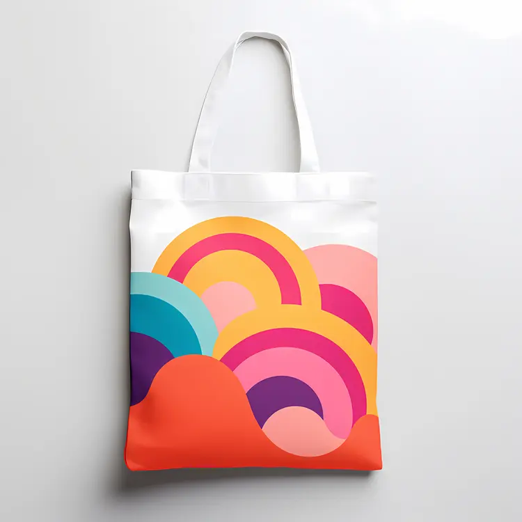 Vibrant Rainbow Pattern Tote Bag