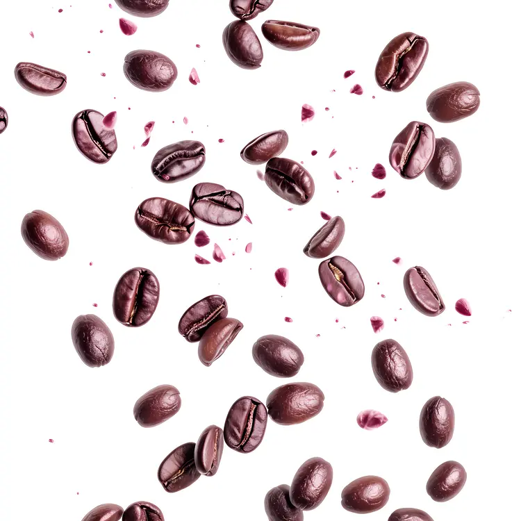 Purple Coffee Beans Scattered