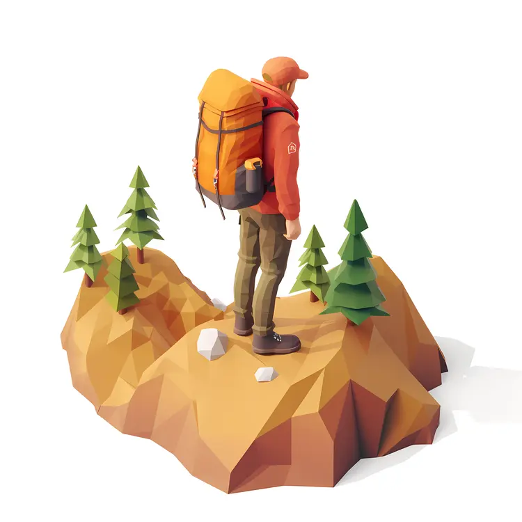 Hiker with Backpack in Nature