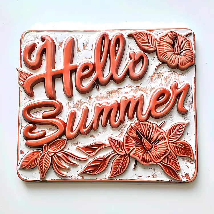 Hello Summer Floral Sign