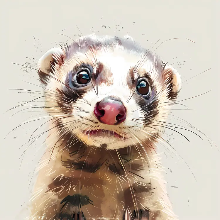 Cute Ferret Close-Up