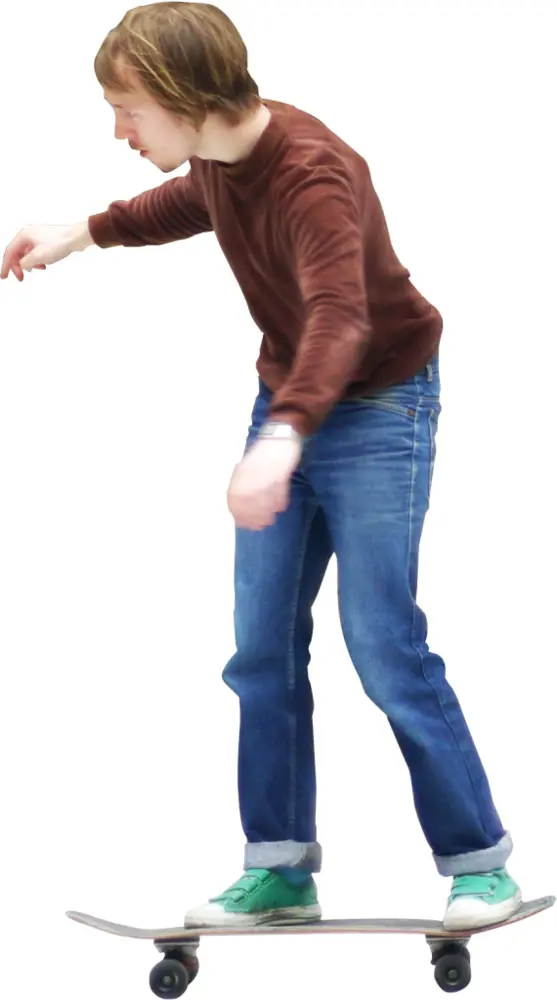 Skateboarder in Brown Sweater