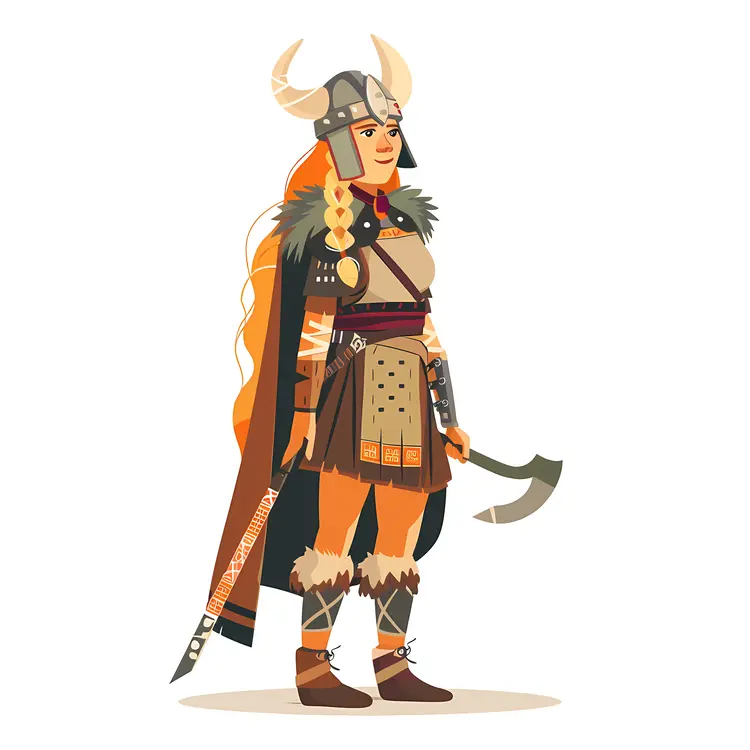 Female Viking Warrior with Braided Hair