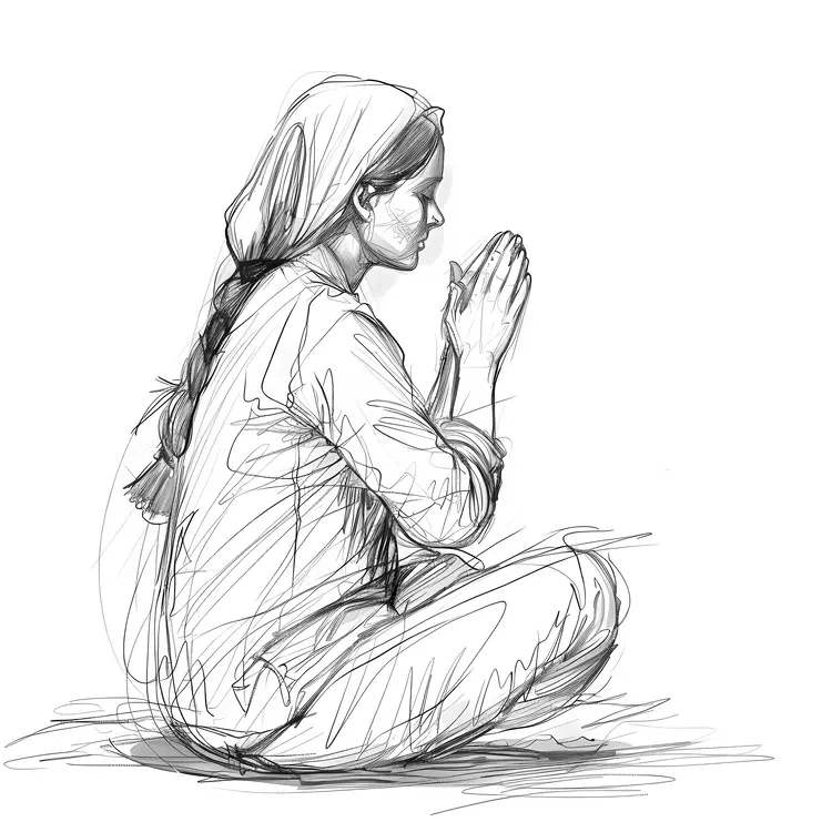 Sketch of a Woman Praying