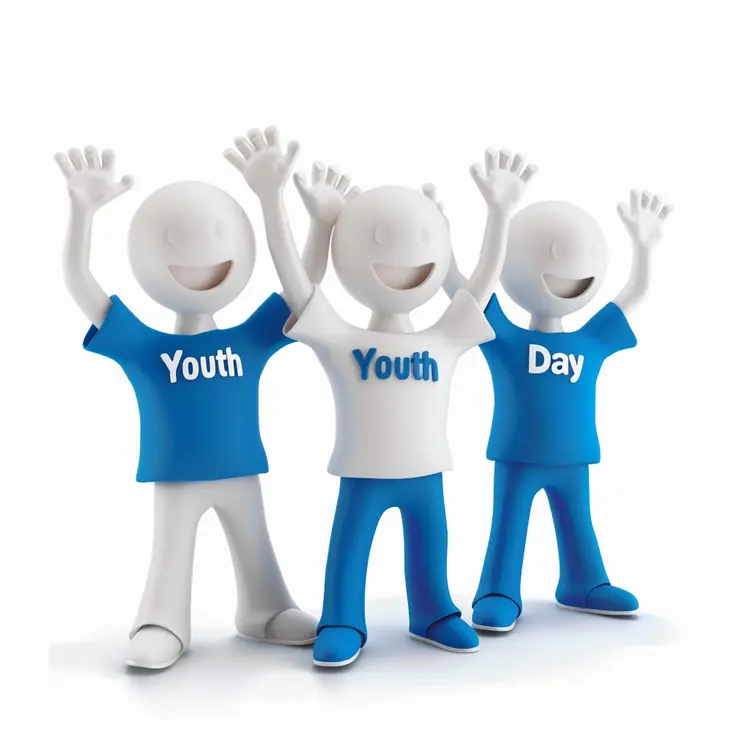 Blue and White Youth Day Celebration Illustration