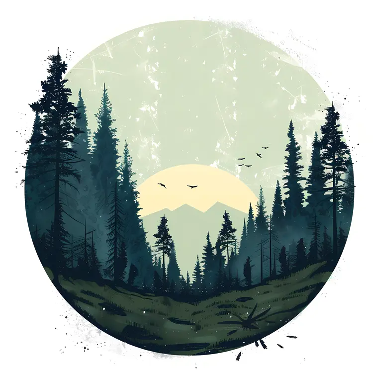 Forest with Mountain View