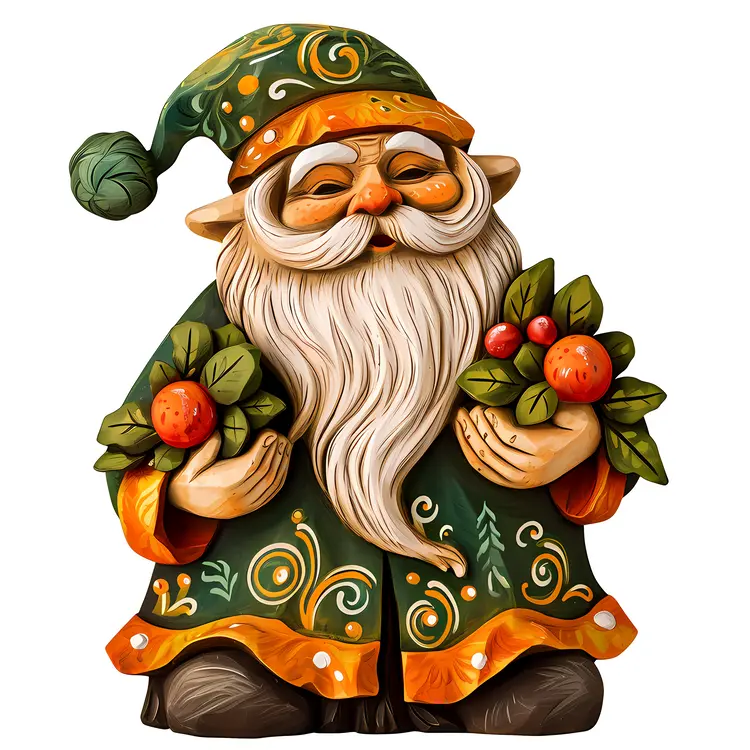Green Gnome with Berries