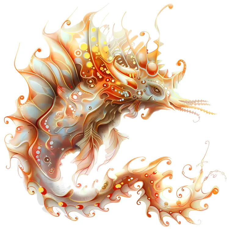 Fantastical Orange Sea Dragon