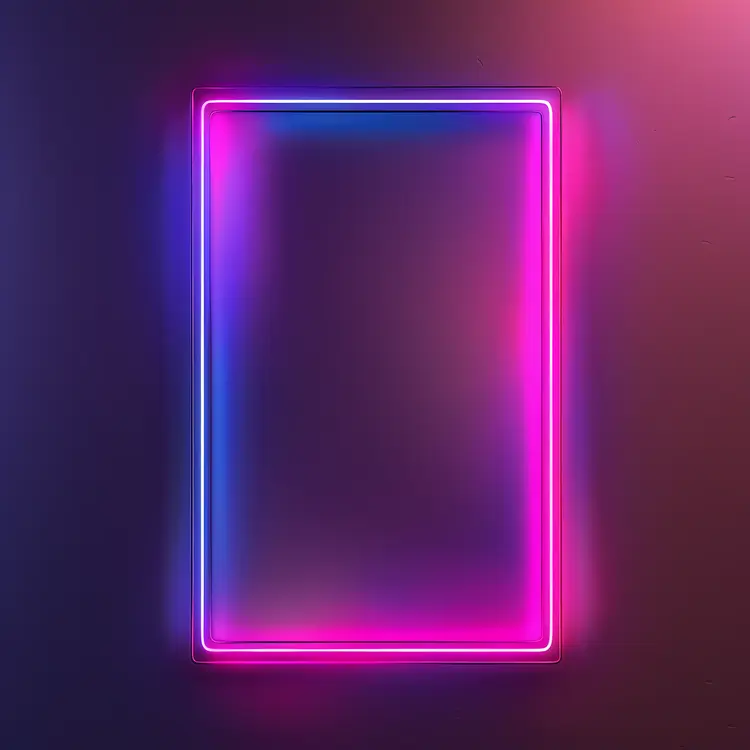 Neon Glowing Rectangular Frame