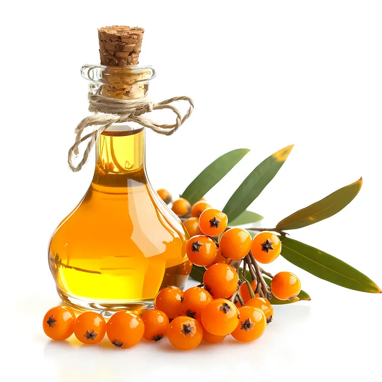 Orange Berries with Oil Bottle