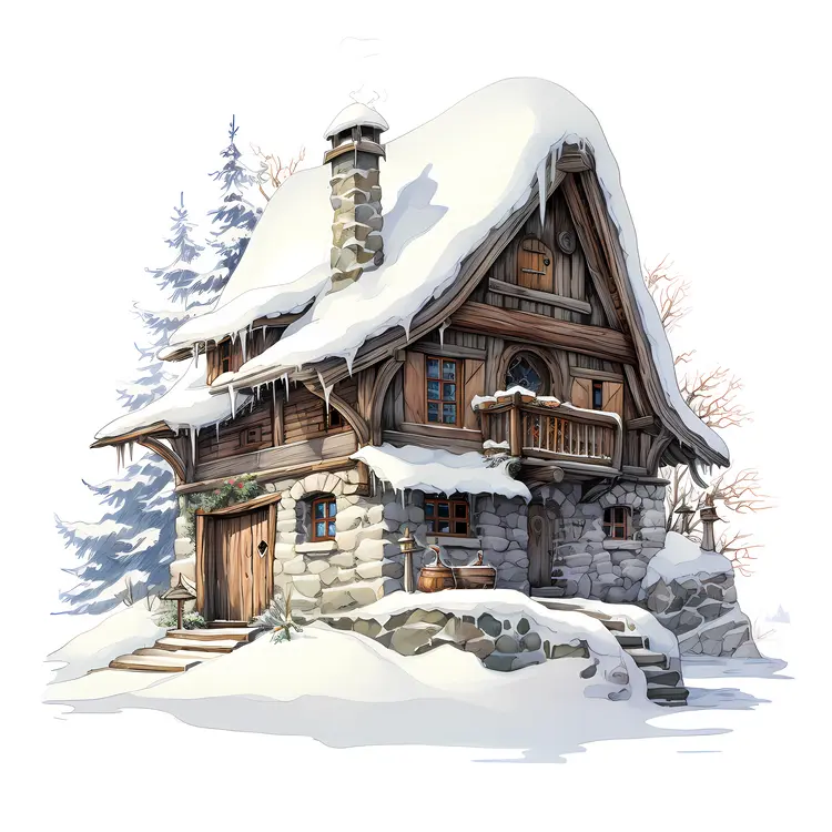 Rustic Snowy Cottage