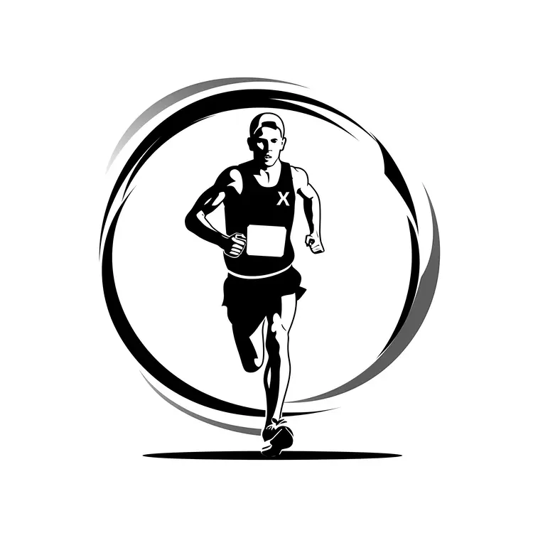 Black and White Runner Silhouette