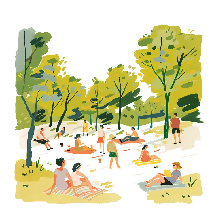 People Relaxing in a Park