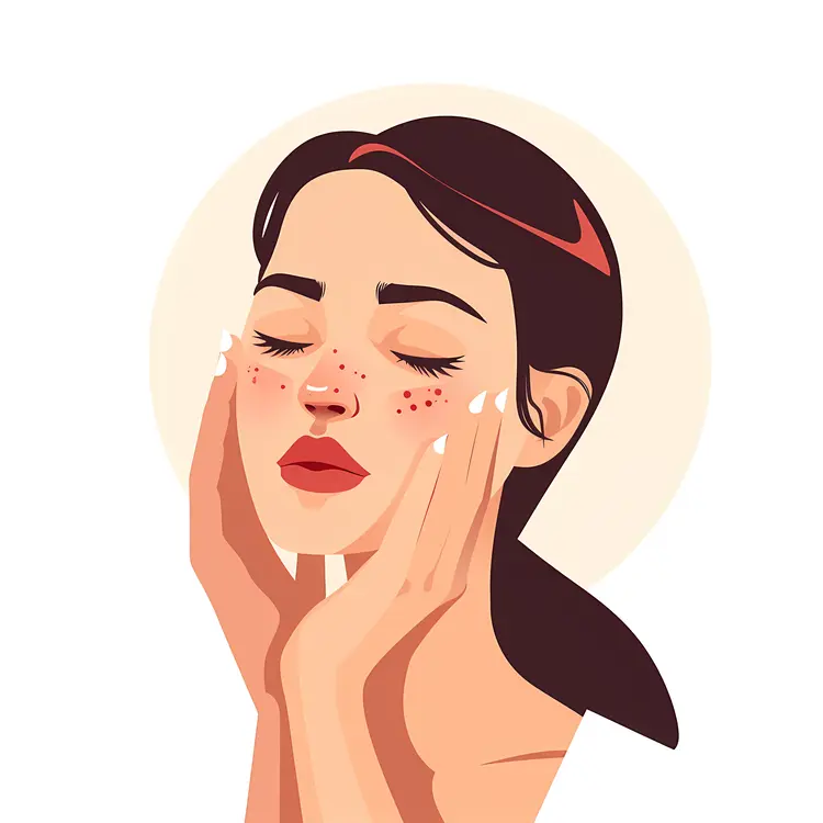 Relaxed Illustrated Woman with Freckles