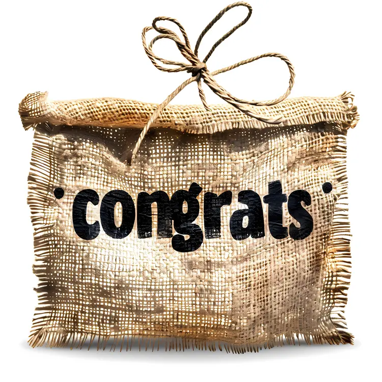 Congrats Burlap Sign