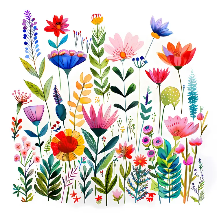 Colorful Garden with Various Flowers