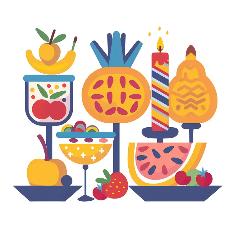 Fruit and Candles Celebration Display