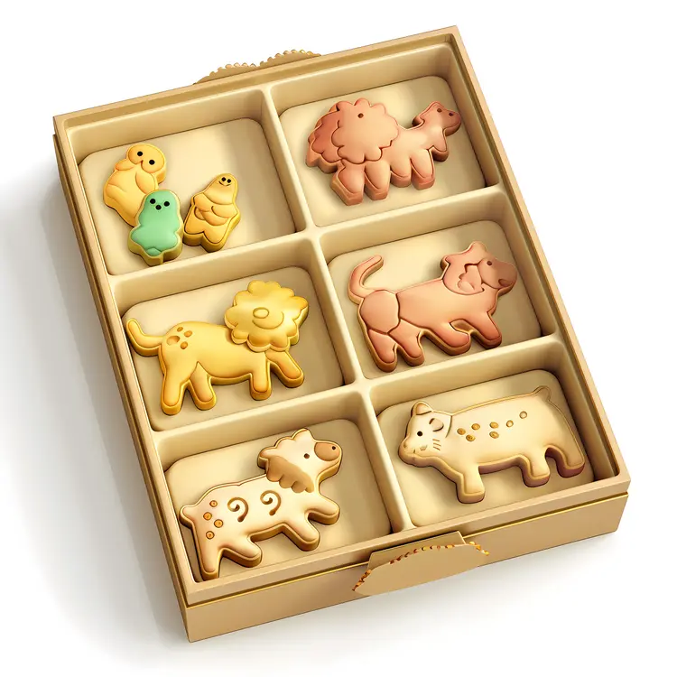 Assorted Animal Shaped Cookies in a Box