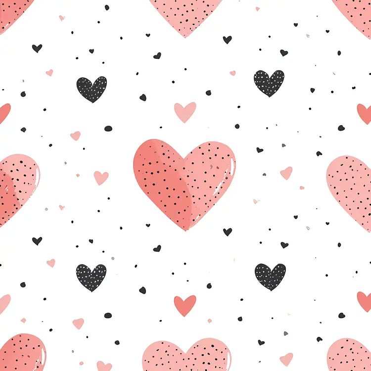 Cute Pink Hearts Pattern for Valentine's Day