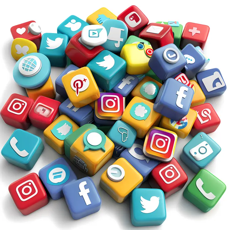 Pile of Social Media Icons