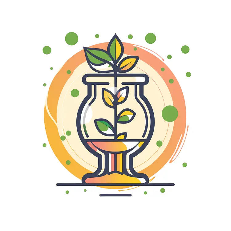 Plant in a Jar with Colorful Background
