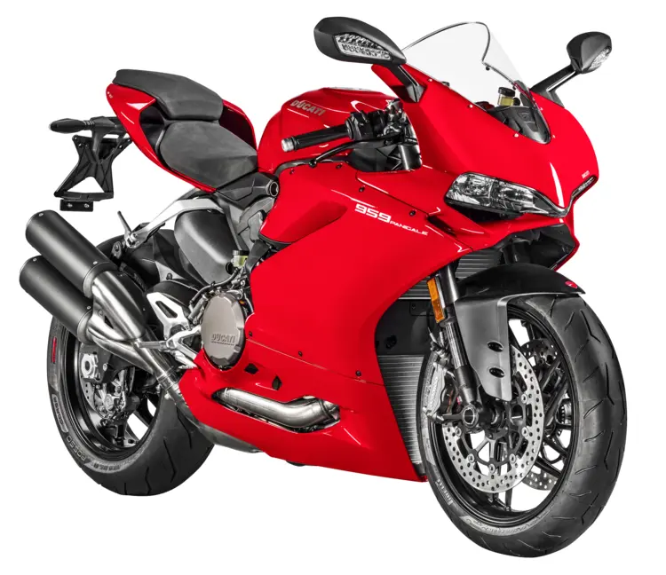 Red Motorcycle with Black Exhaust