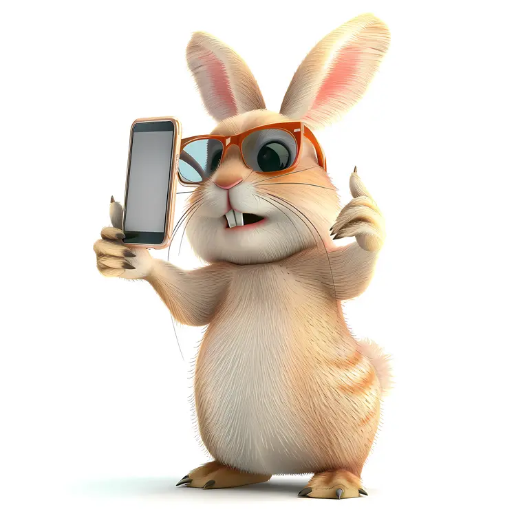 Cute Rabbit Taking a Selfie