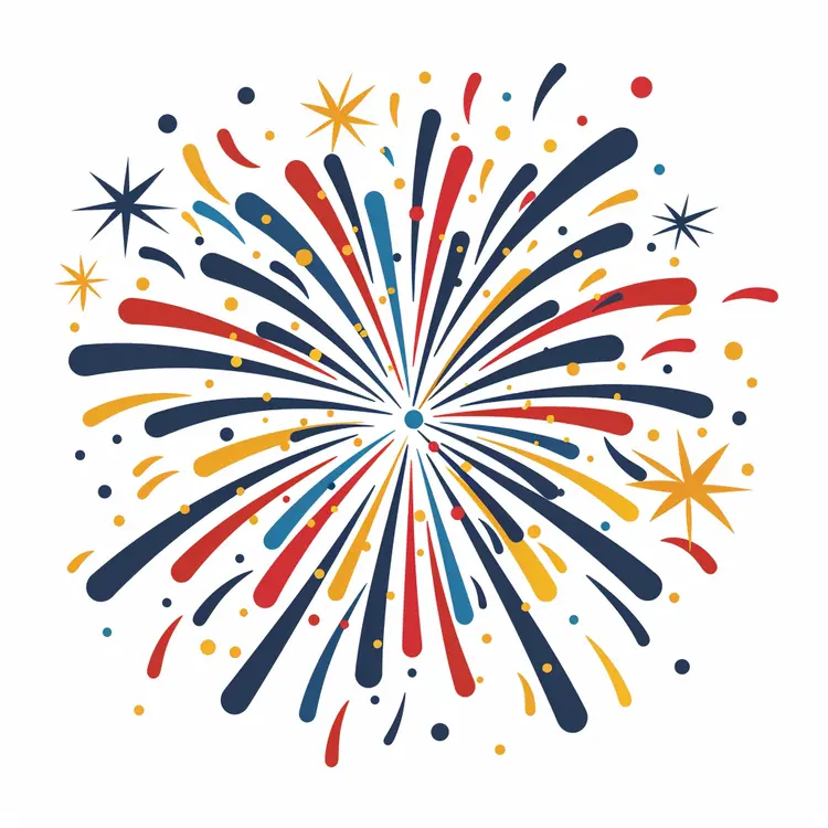Stylized Colorful Firework Illustration