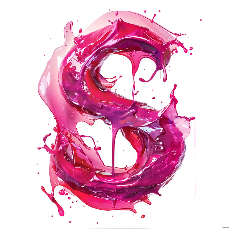 Pink Splash Letter S