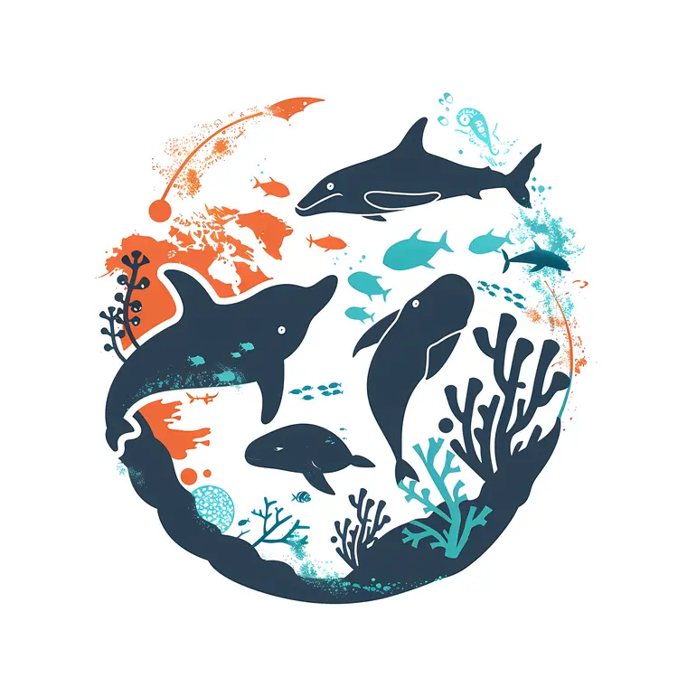 Marine Life with Dolphins and Whales