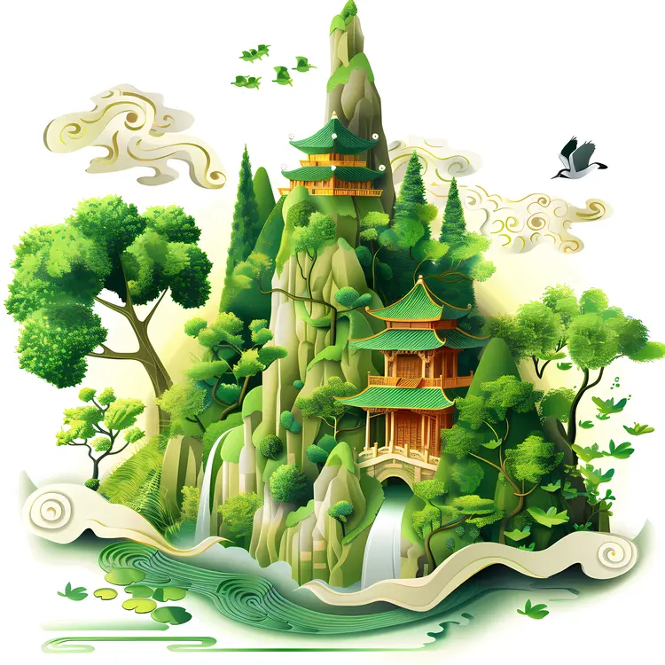 Serene Mountain Temple