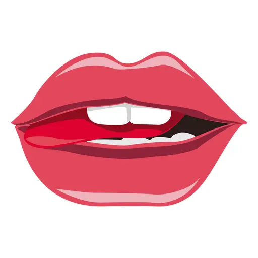 Red Lips Cartoon Illustration