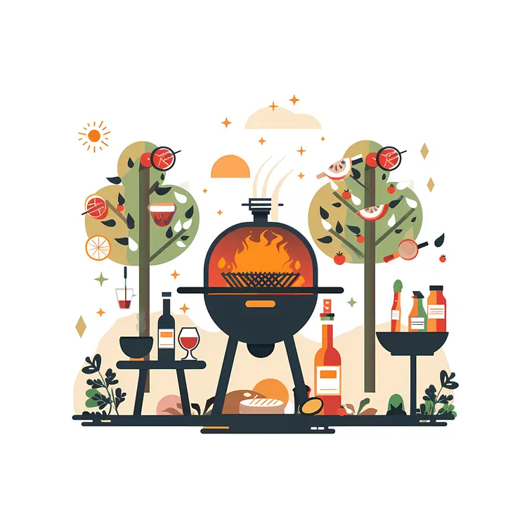 Outdoor Barbecue Grill Setup