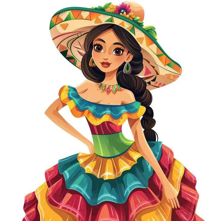 Woman in Colorful Traditional Dress