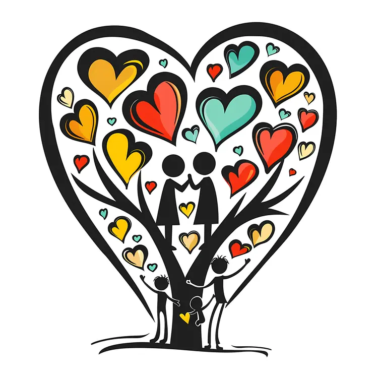 Family Tree with Hearts