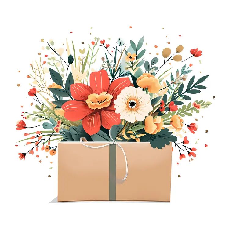 Elegant Flower Arrangement in a Box