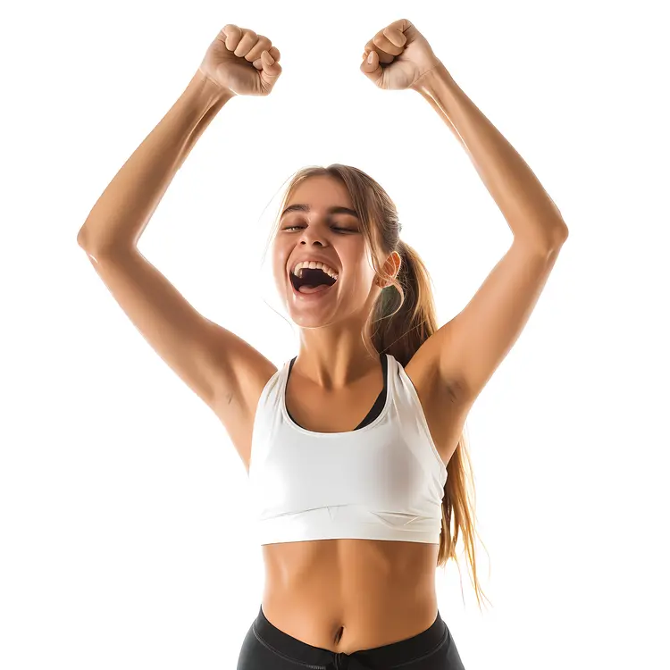 Woman in White Sportswear Cheering