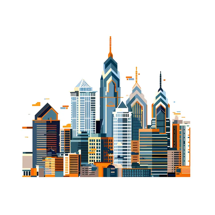 Colorful City Skyline Illustration